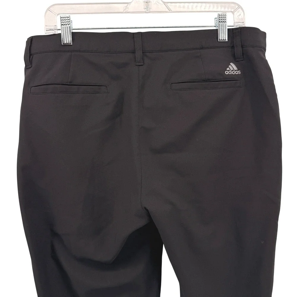 Adidas Golf Pants Mens 33x34 Pre-Owned Black Flat Front Performance Trousers